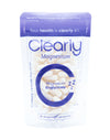 Clearly Magnesium Bisglycinate supplement bottle with label, showing capsules and product information on the front.