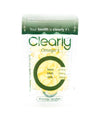 Clearly Omega-3 supplement bottle with capsules, showing the product label and sealed cap on a plain background.